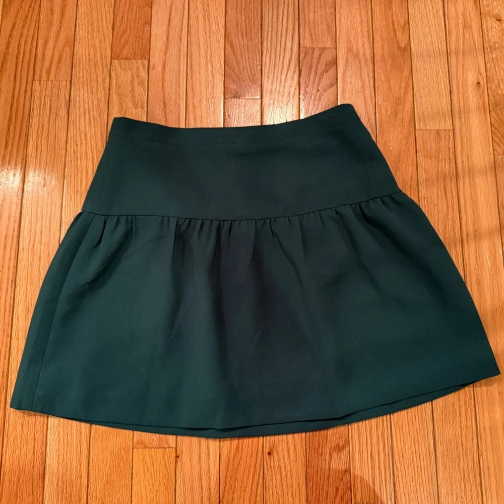 VTG J. Crew Dark Green Emerald Mini Skirt Academia Twee